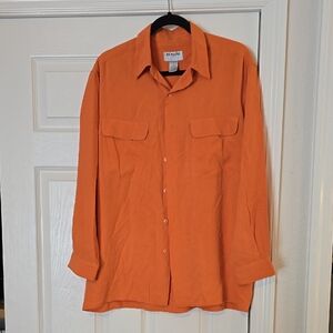 Evan-Picone Women's Orange Button Down Shirt